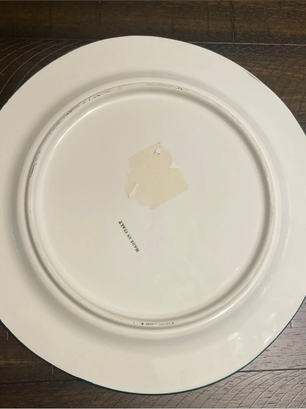 Vintage Hand-Painted Fruit Ceramic Dinner Plates - Set of 2 (Green Trim)